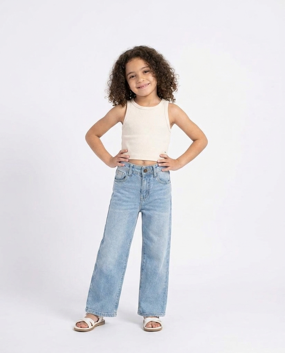 GIRLS PLAIN SLEEVLESS T-SHIRT