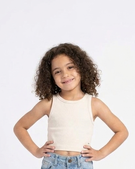 GIRLS PLAIN SLEEVLESS T-SHIRT