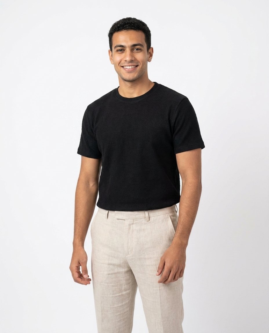 Men Jaqured Half Sleeves T-shirt