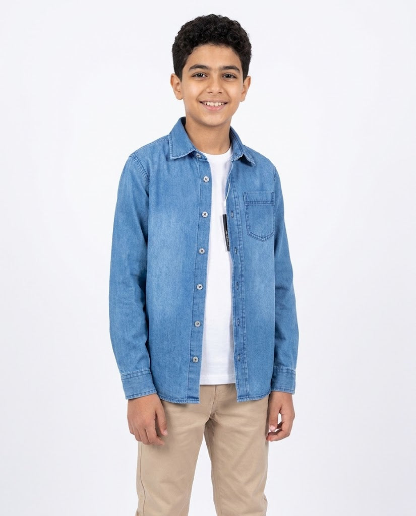 Boys Casual Jeans Long Sleeves Shirt