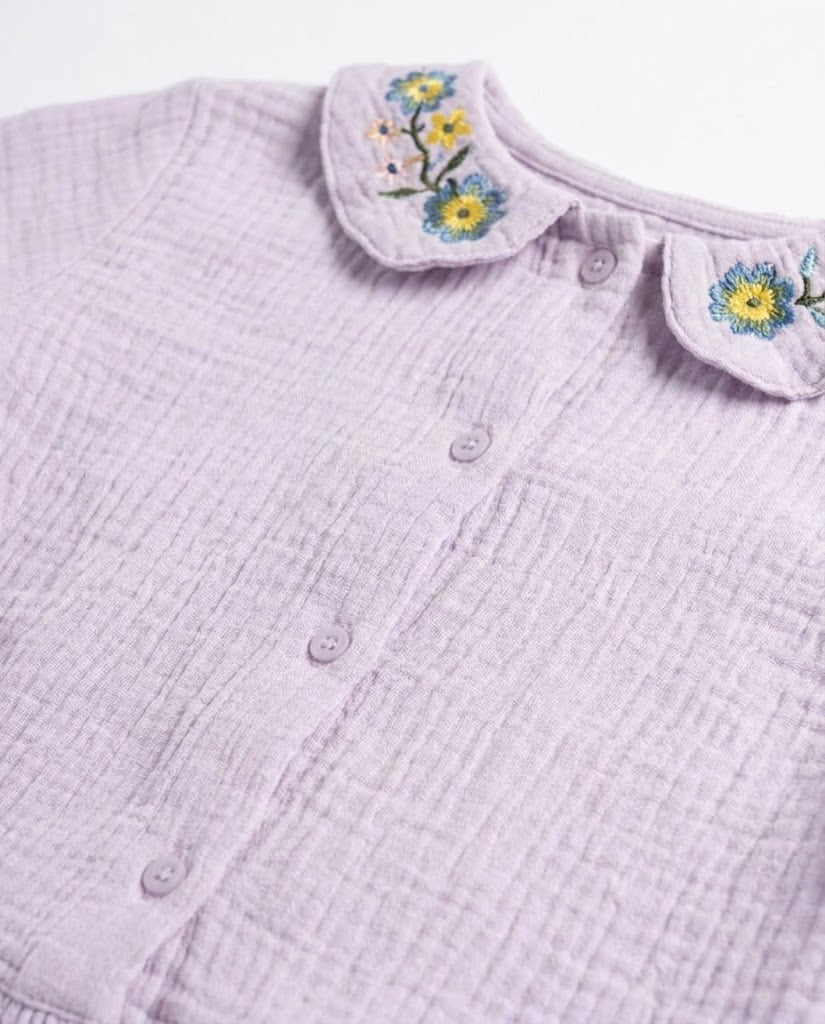 Girls Embroidered Long Sleeves Blouse