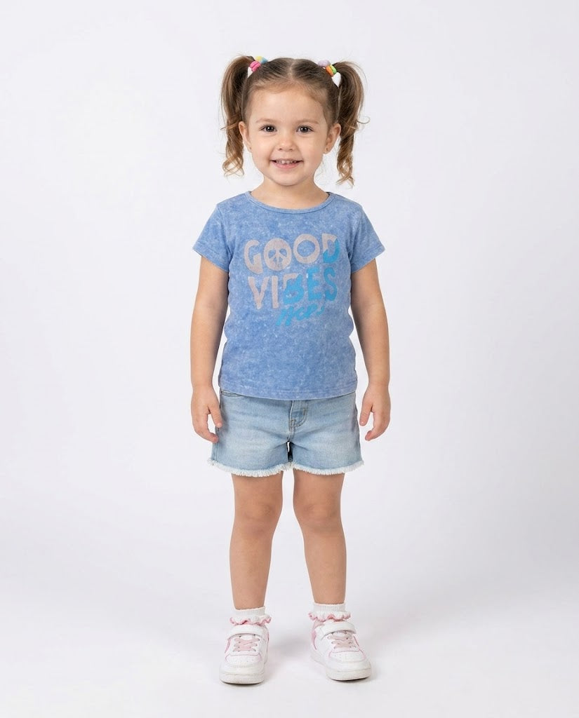 BABY GIRL PRINTED GOOD VIBES T-SHIRT