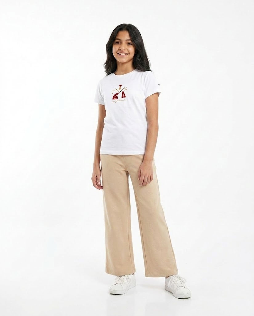 Girls Plain Wide Leg Pant