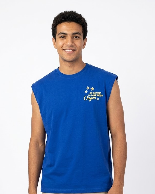 Men Printed Sleeveless T-shirt