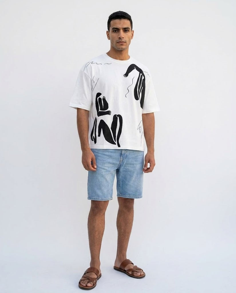 Men Printed Over Size T-shirt
