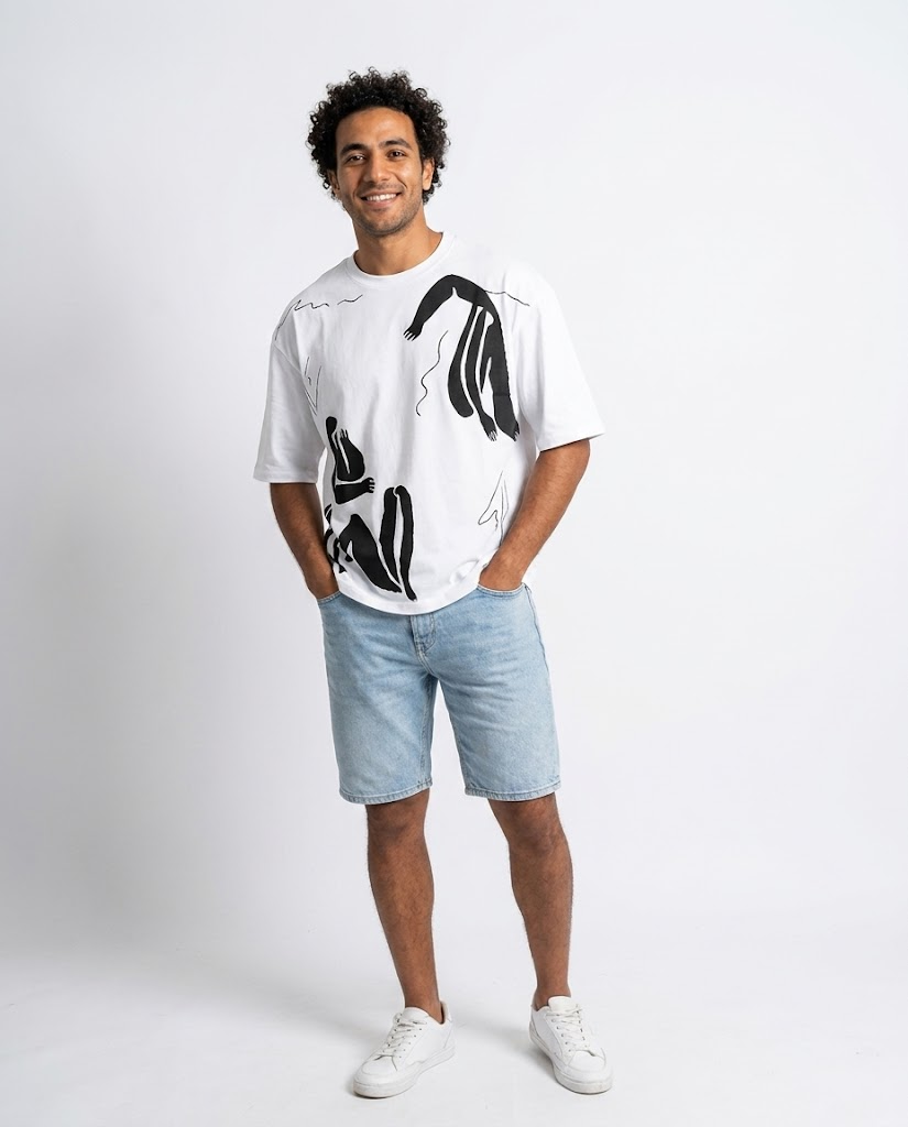 Men Printed Over Size T-shirt
