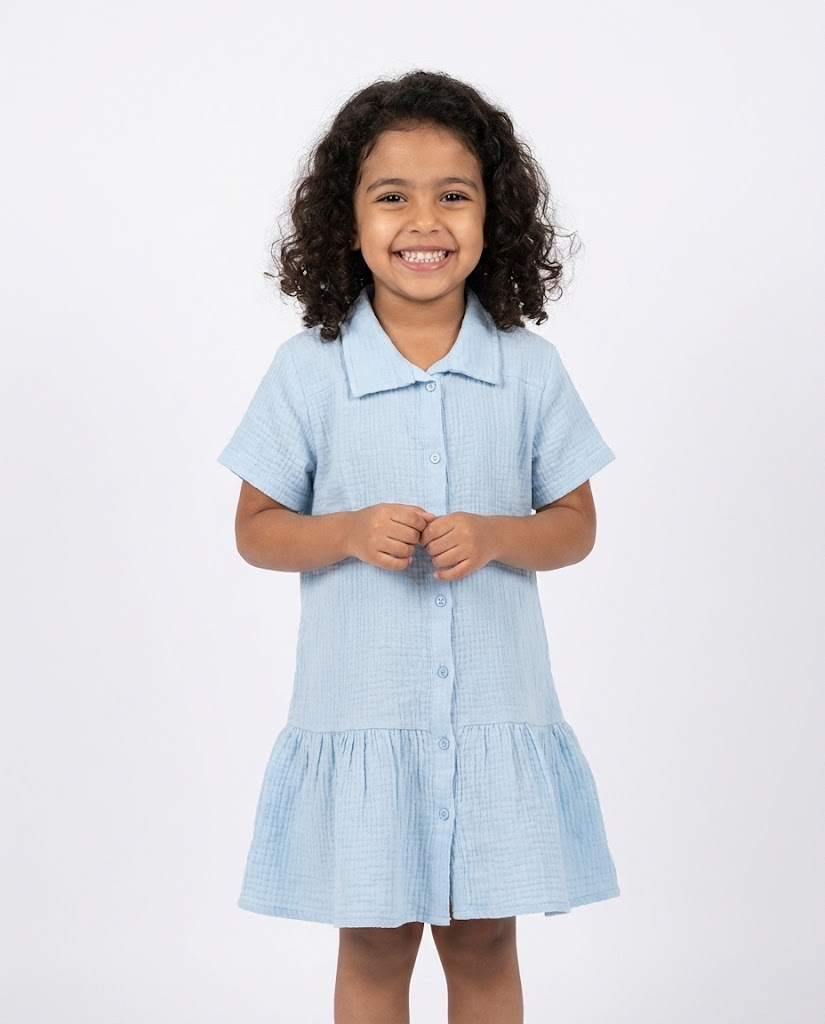 Girls Half Sleeves Dress