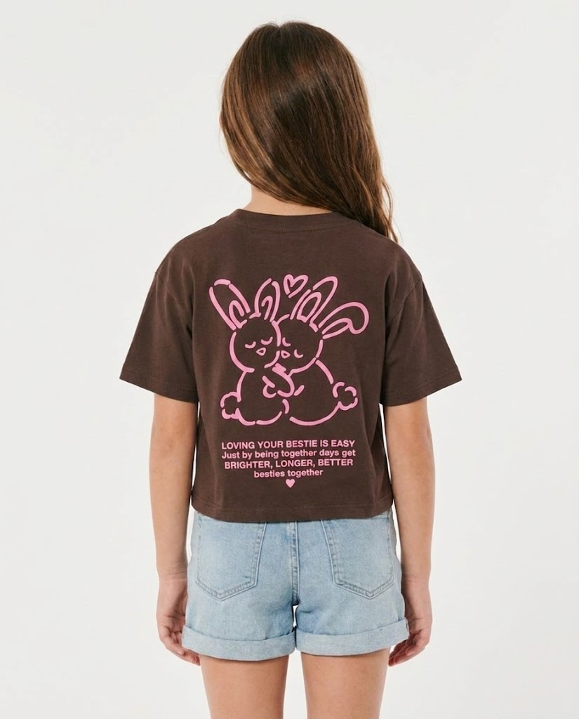 Girls Printed Loving Half Sleeves T-shirt