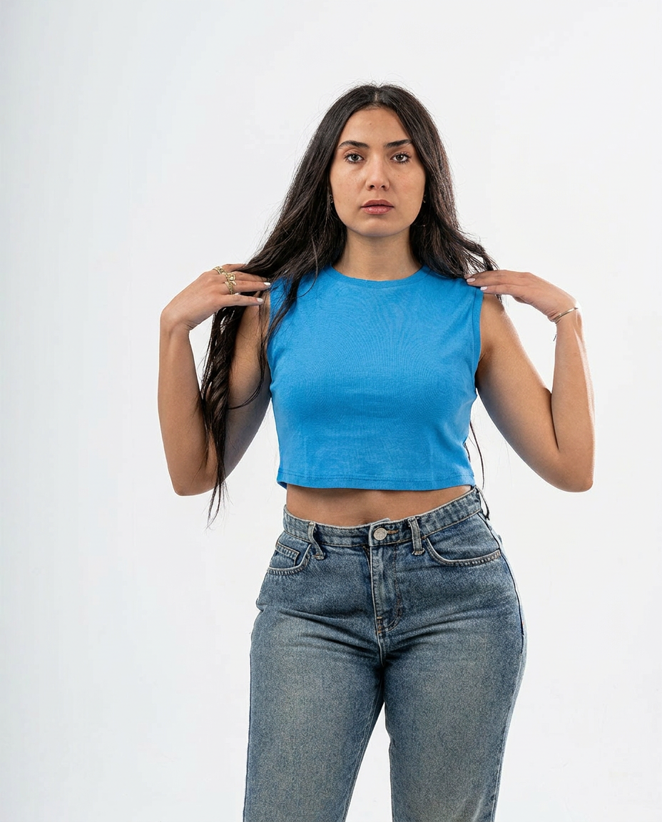 Cropped WomenPlain T-Shirt