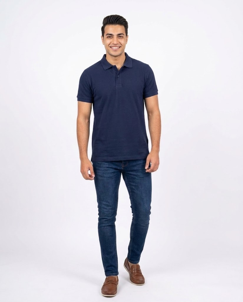 Men Plain Half Sleeves Polo T-shirt