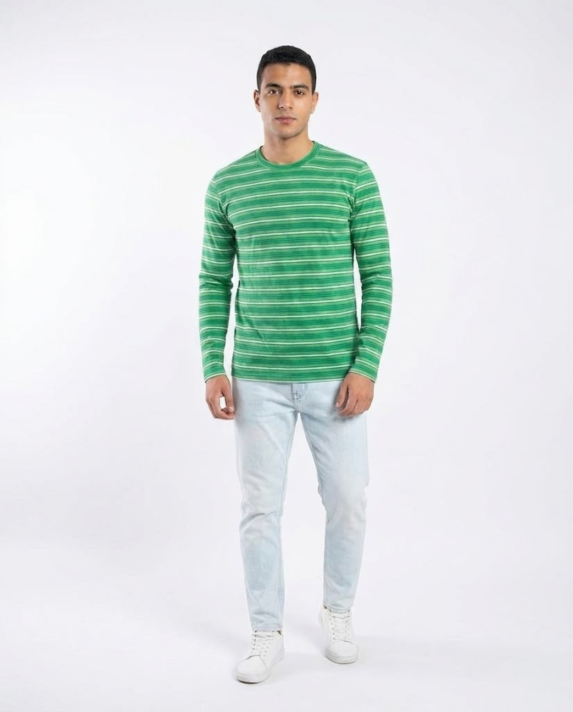 MEN STRIPPED ROUND NECK T-SHIRT