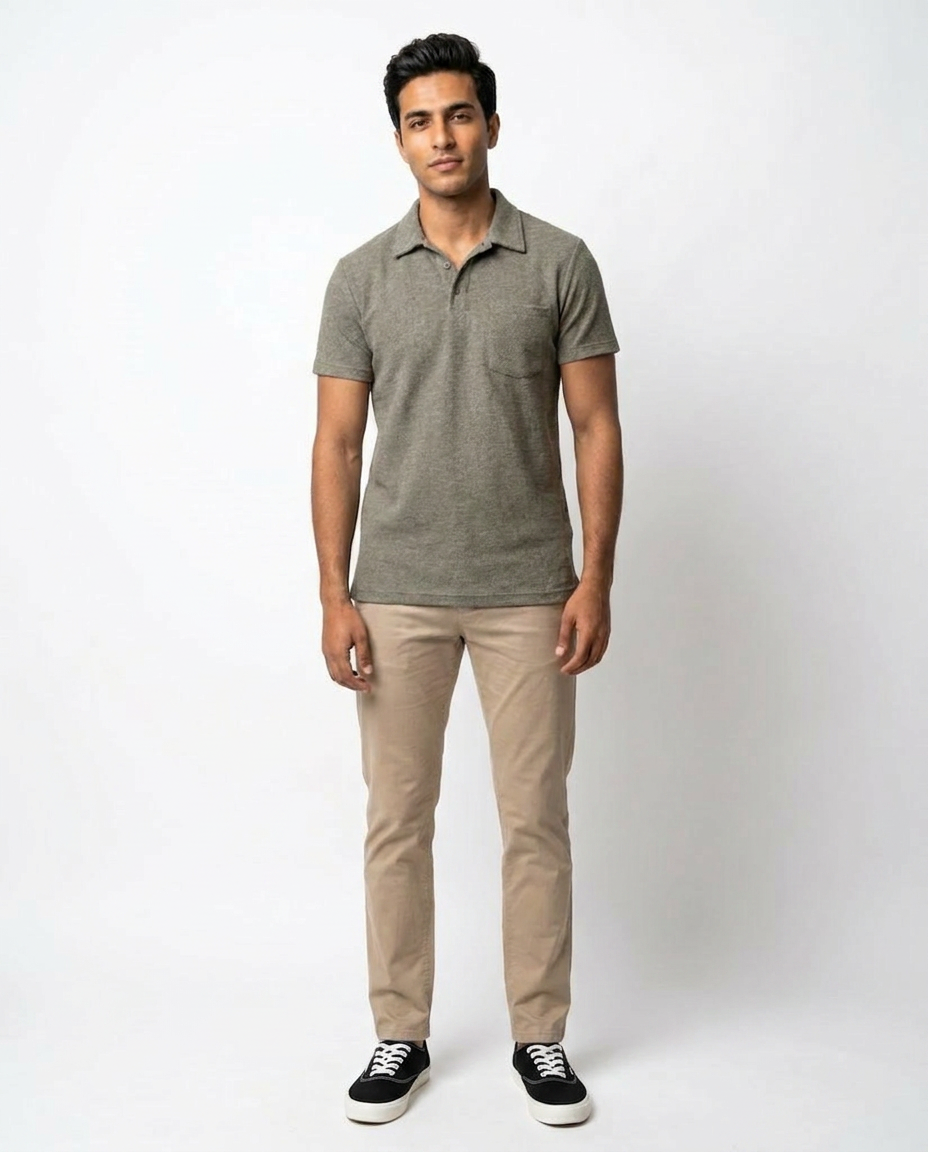 Men Pattern Half Sleeves Polo T-shirt