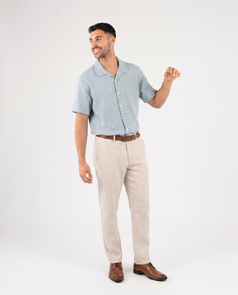 Men Smart Fit Half-Sleeve Tennis Casual Shirt