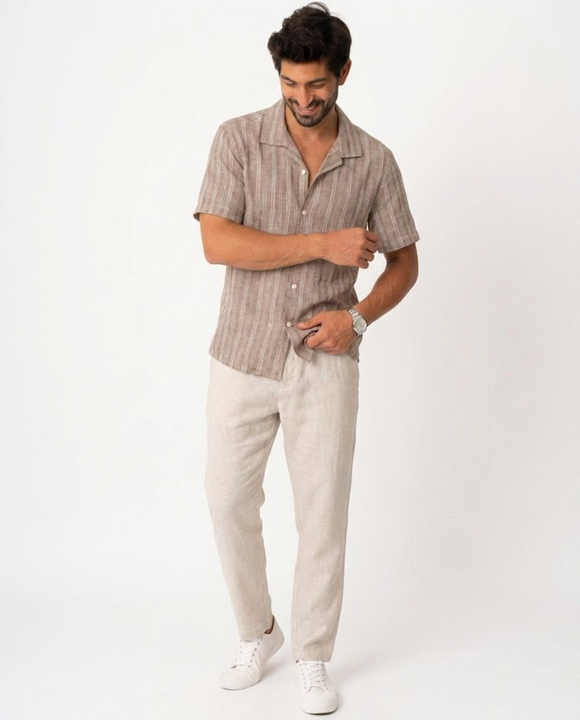 Men Smart Fit Half-Sleeve Tennis Casual Shirt
