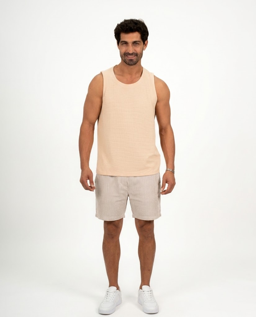 Men Sleeveless Pattern T-shirt