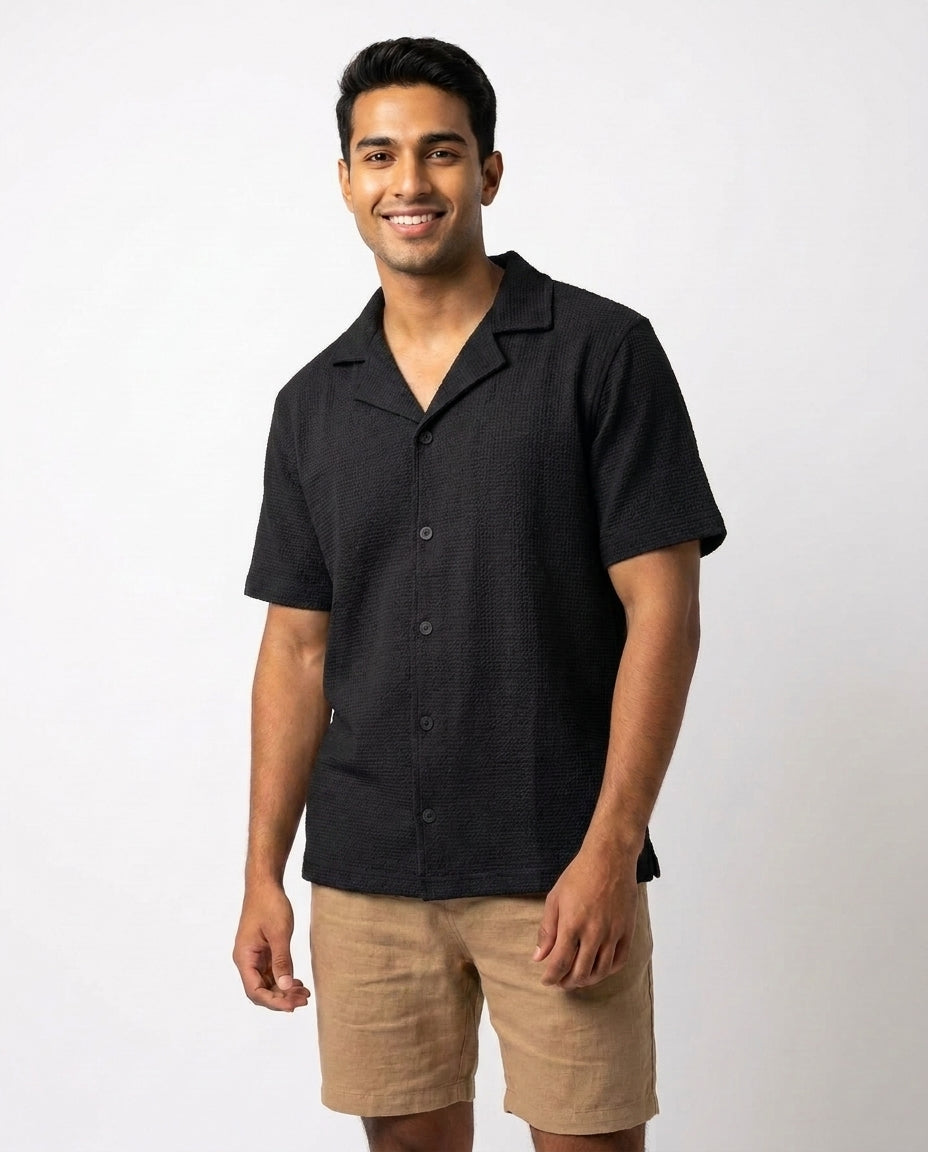 Men Half Sleeves Pattren Casual Shirt