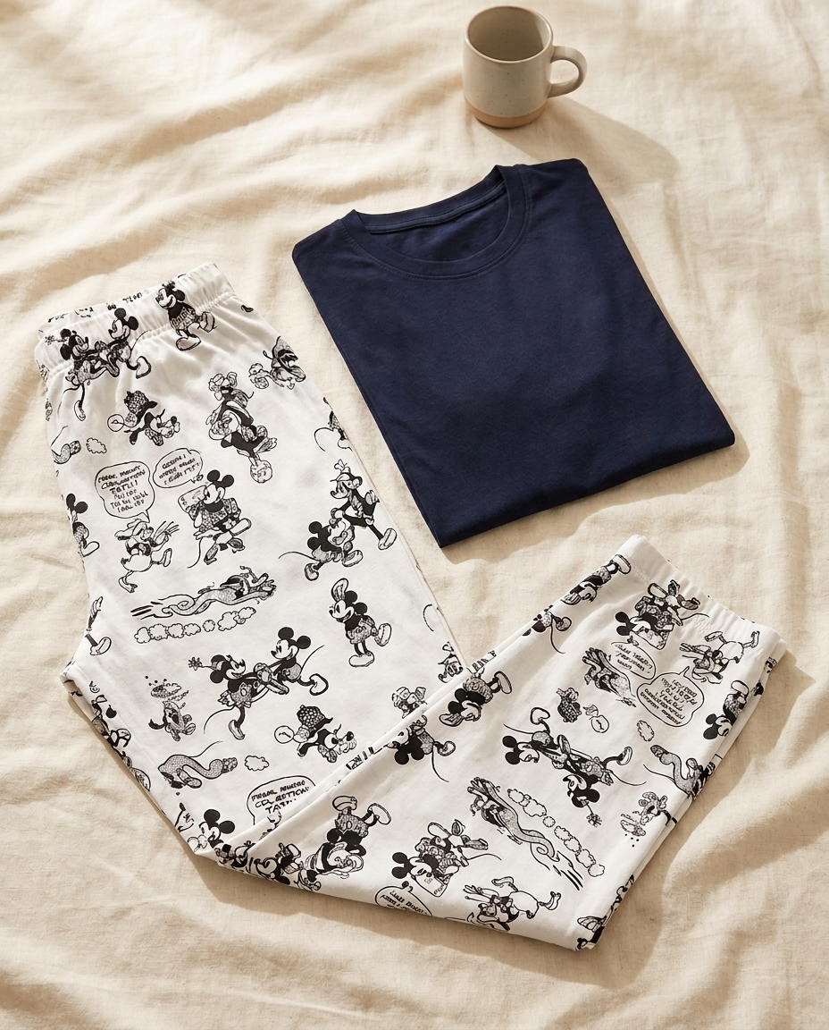 Men Half Sleeves Pyjama W/Printed Pant
