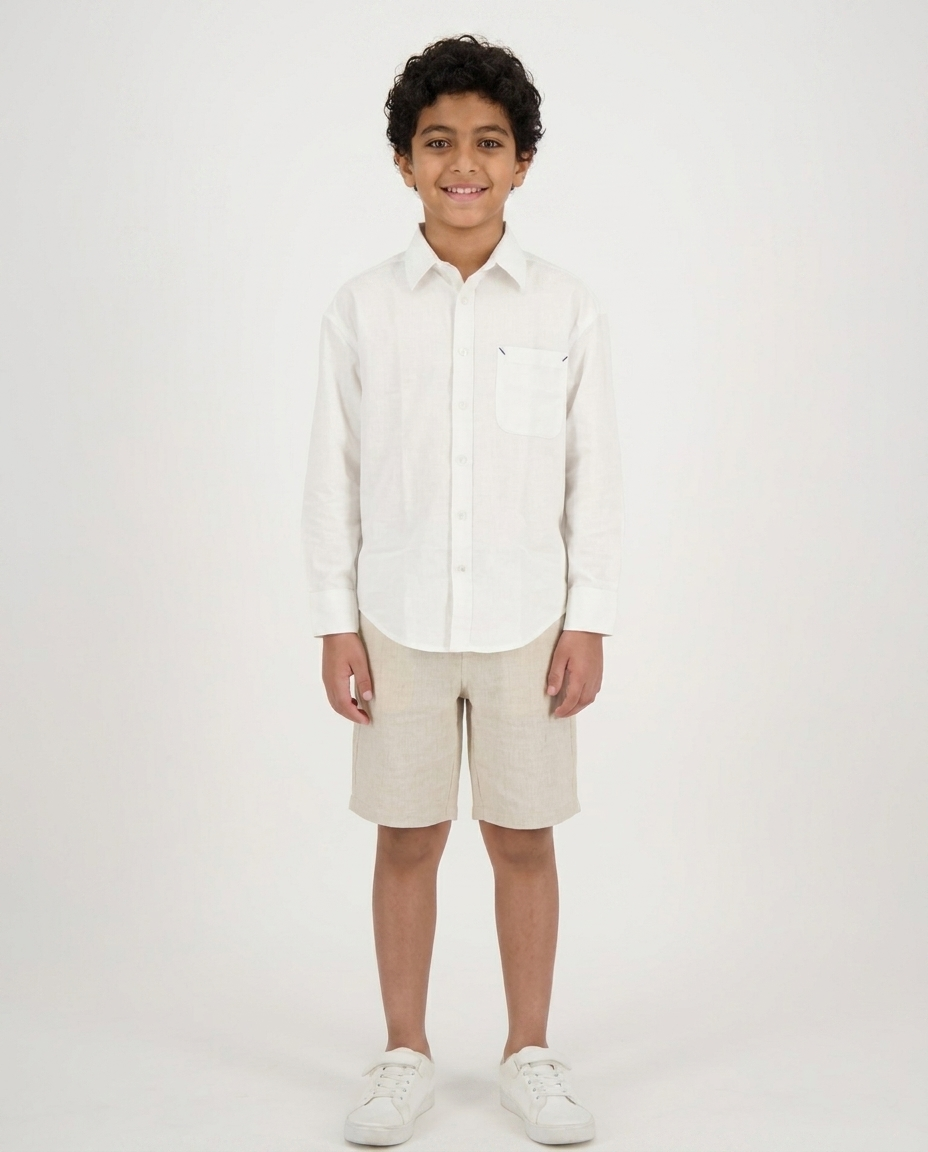 Boys Plain Casual Long Sleeves Shirt
