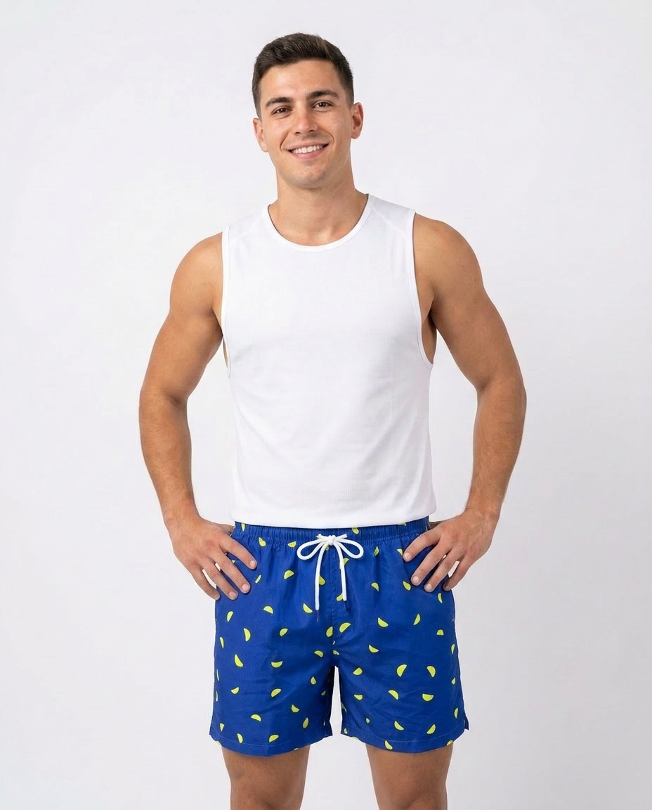 Men’s printed waterproof swim shorts