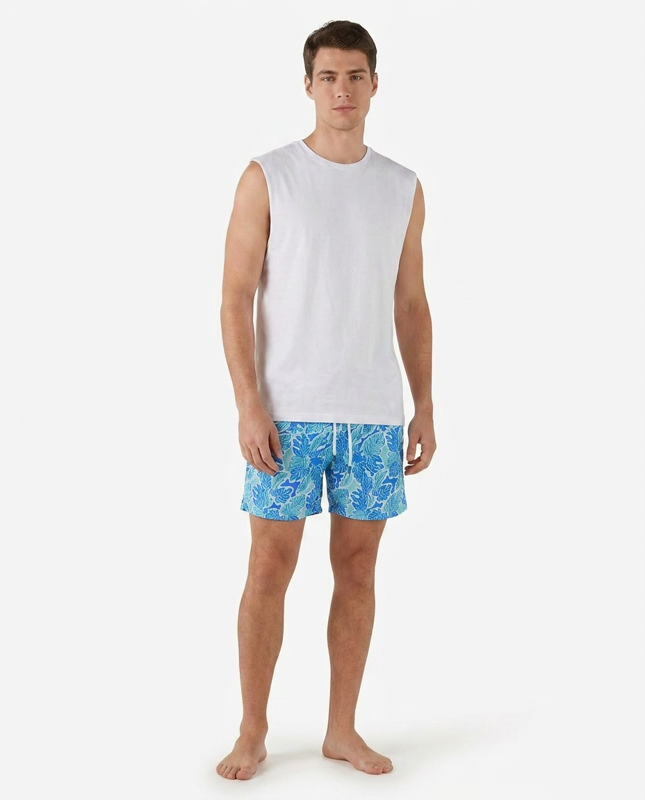 Men’s printed waterproof swim shorts