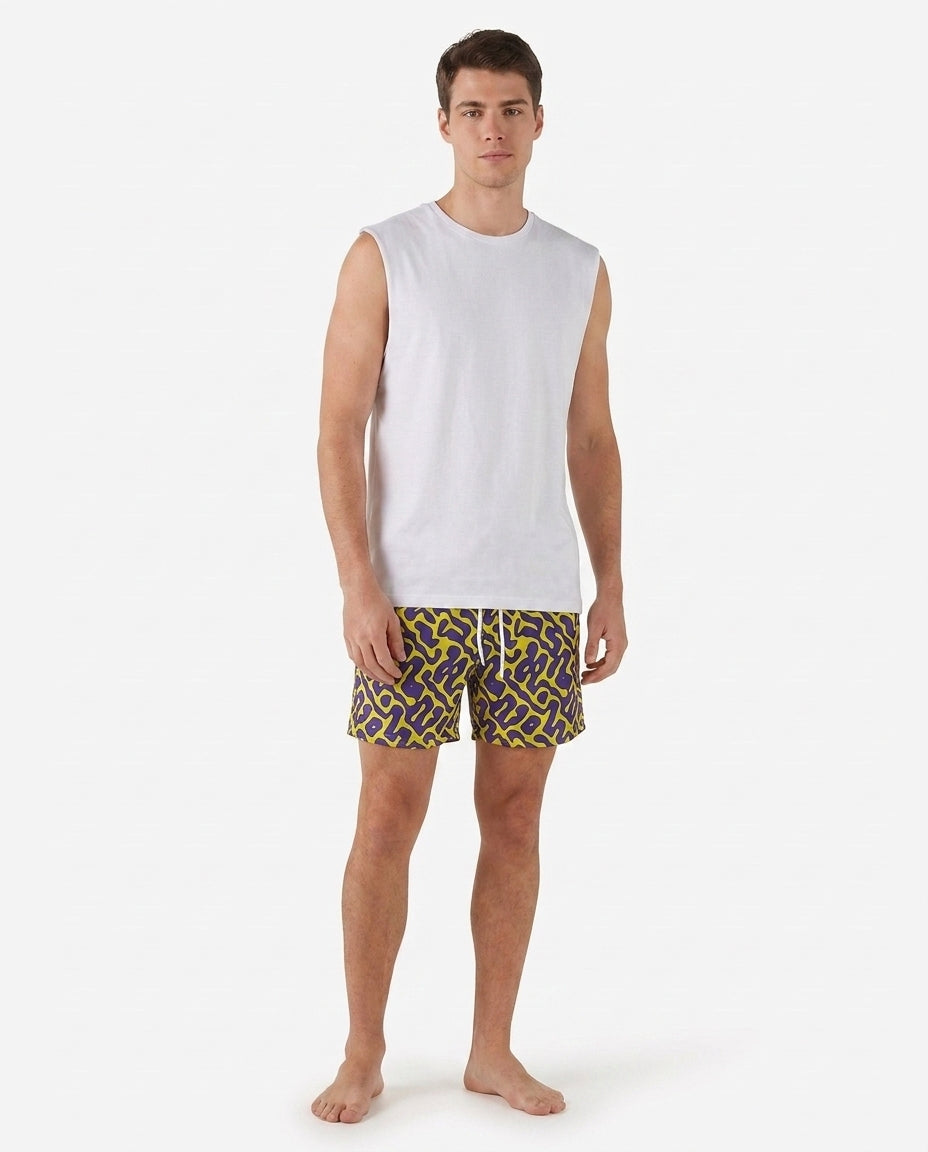Men’s printed waterproof swim shorts