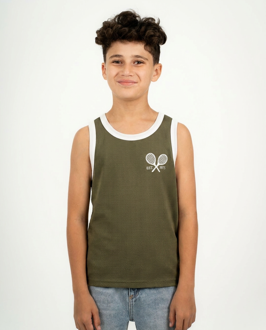 Boys Sleeveless Printed T-shirt