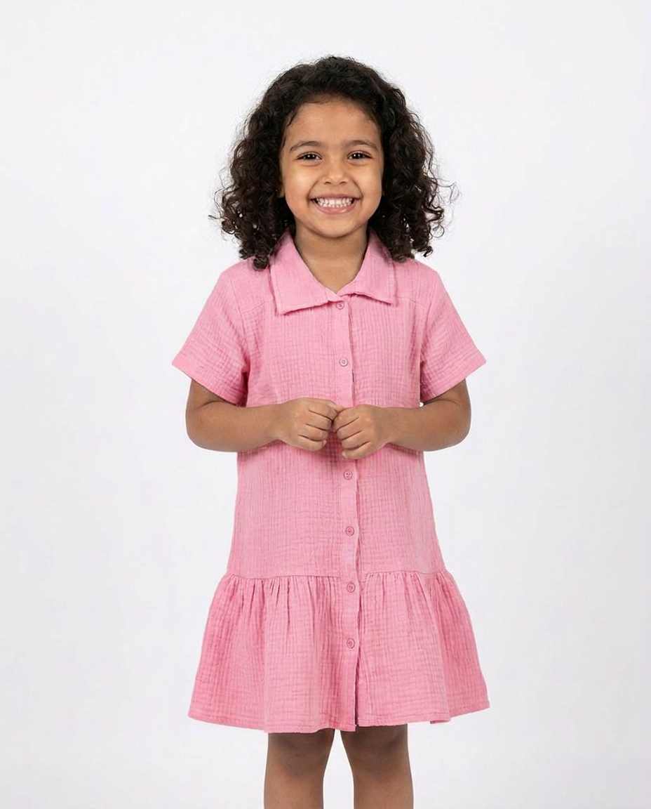 Girls Half Sleeves Dress