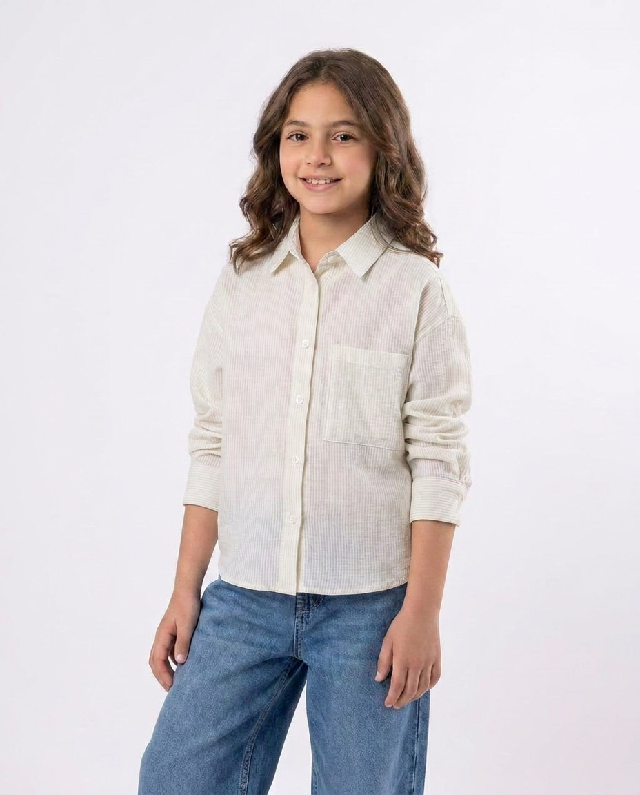 Girls Stripped Long Sleeves Blouse