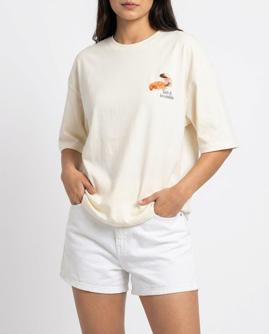 Women Printed Half Sleeves Oversize T-shirt
