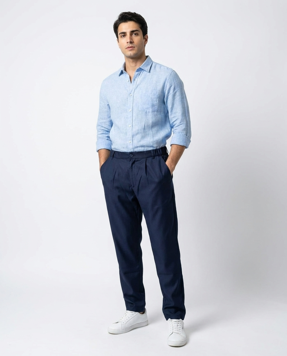 Men's Smart Casual Pleated Trousers