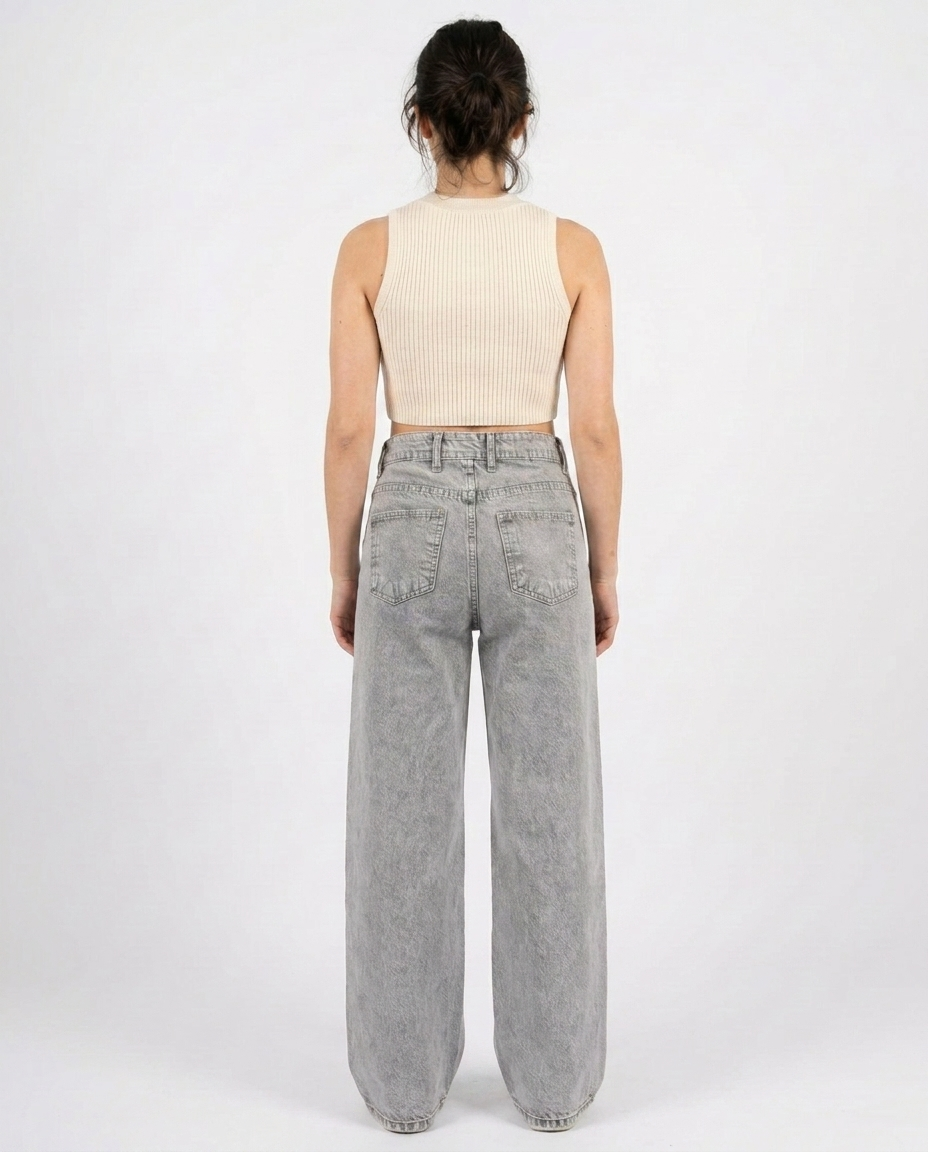 Women Wide Leg Gabardine Pant