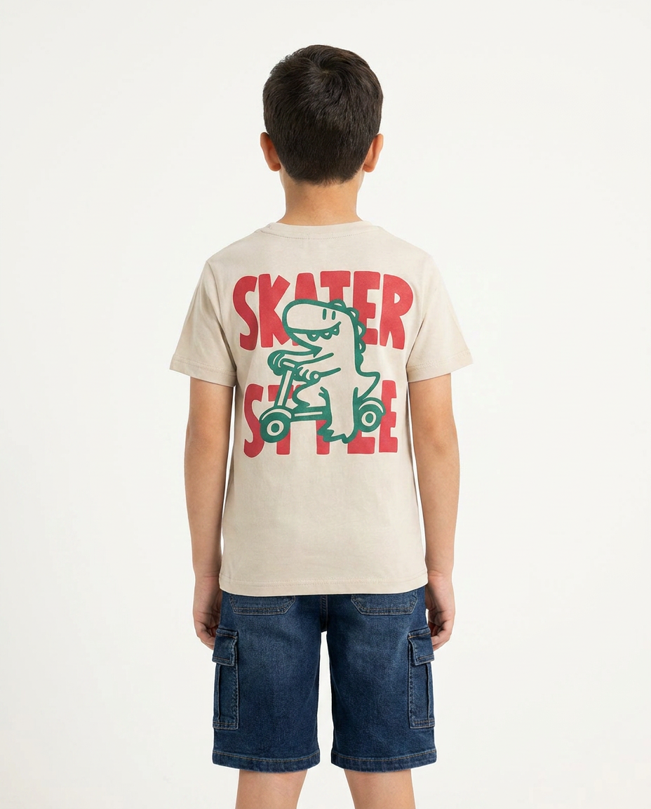Boys Printed Skater Half Sleeves T-shirt