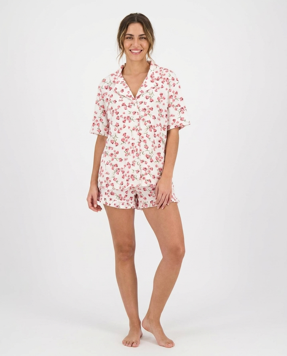 Women Printed Top &short Pyjama