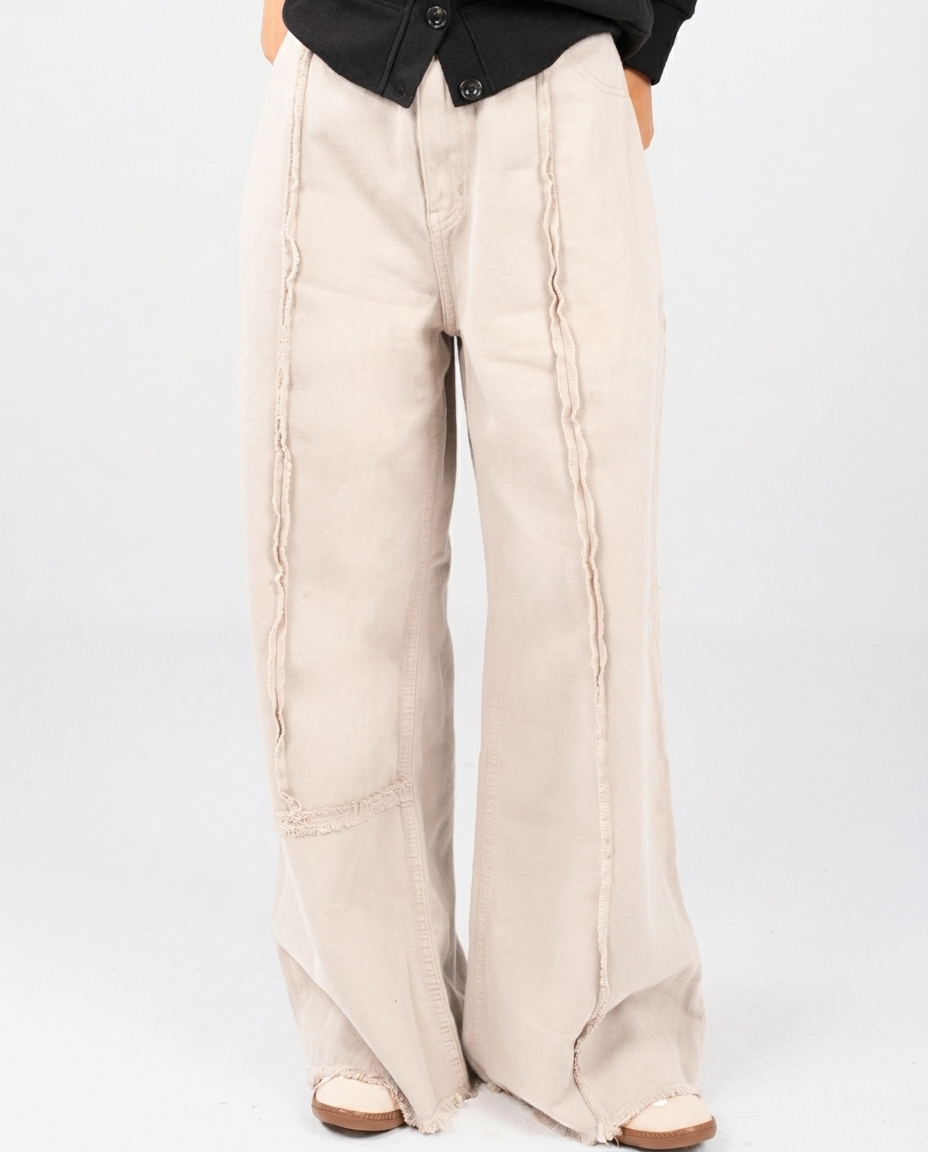 Gabardine Wide Leg Pants