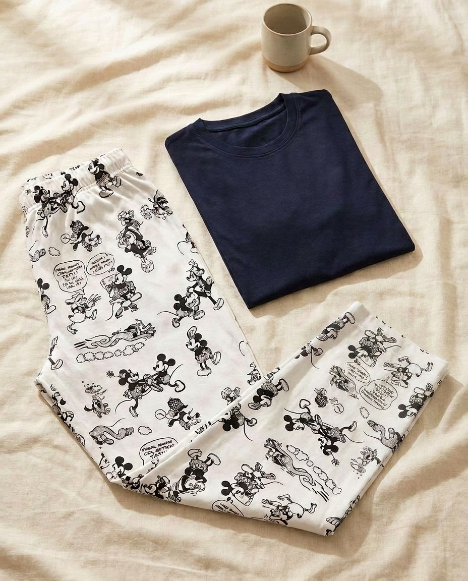 Men Half Sleeves Pyjama W/Printed Pant