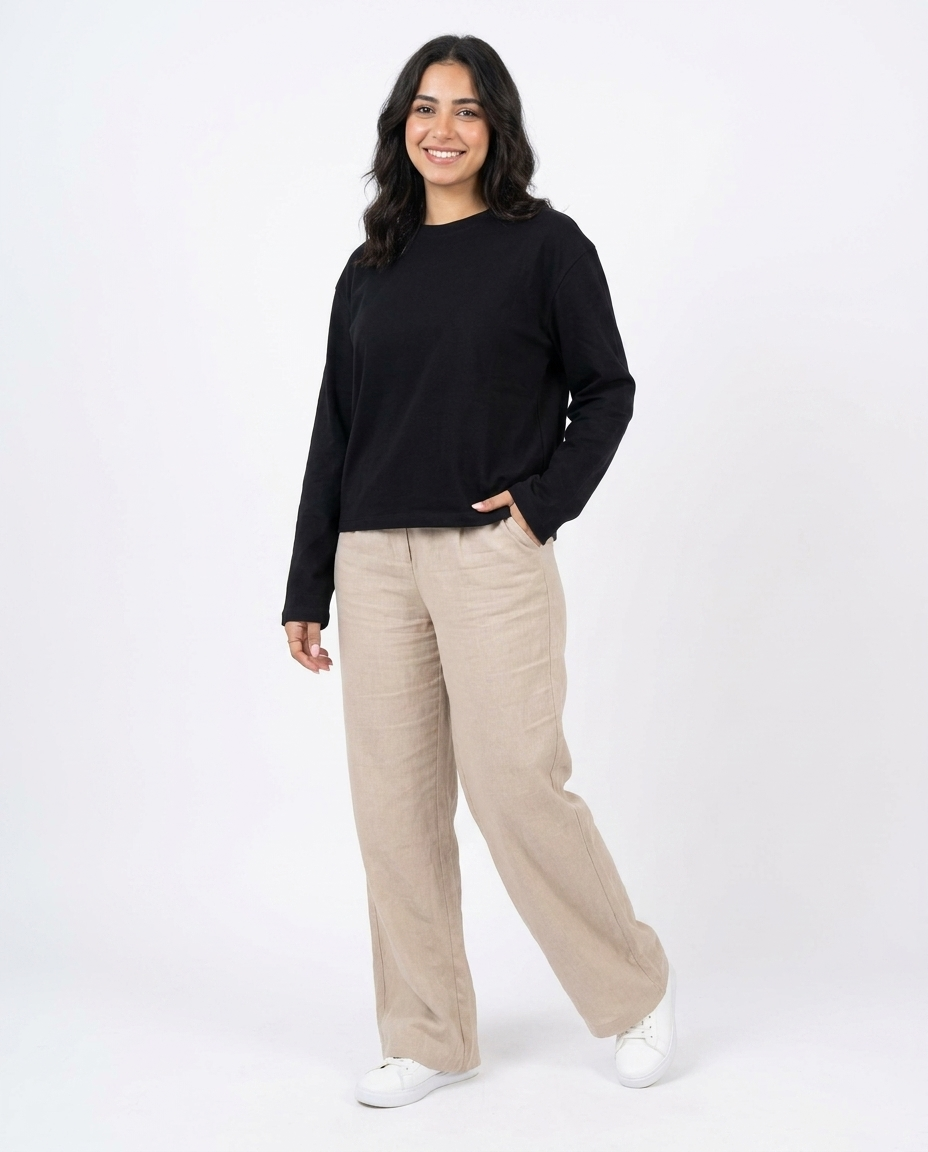 Women Plain Long Sleeves T-shirt 347