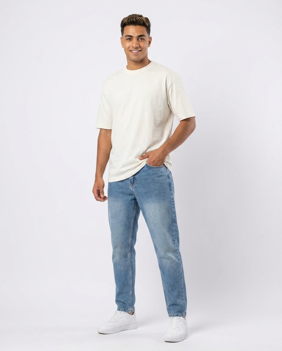 Men Jeans Pant Loose Fit W/5 Pockets