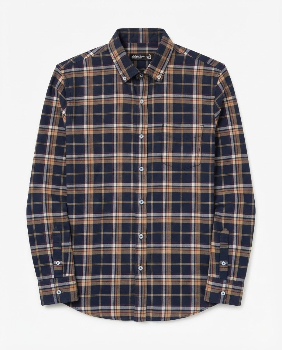 Men Plaid Long Sleeves Casual Shirt