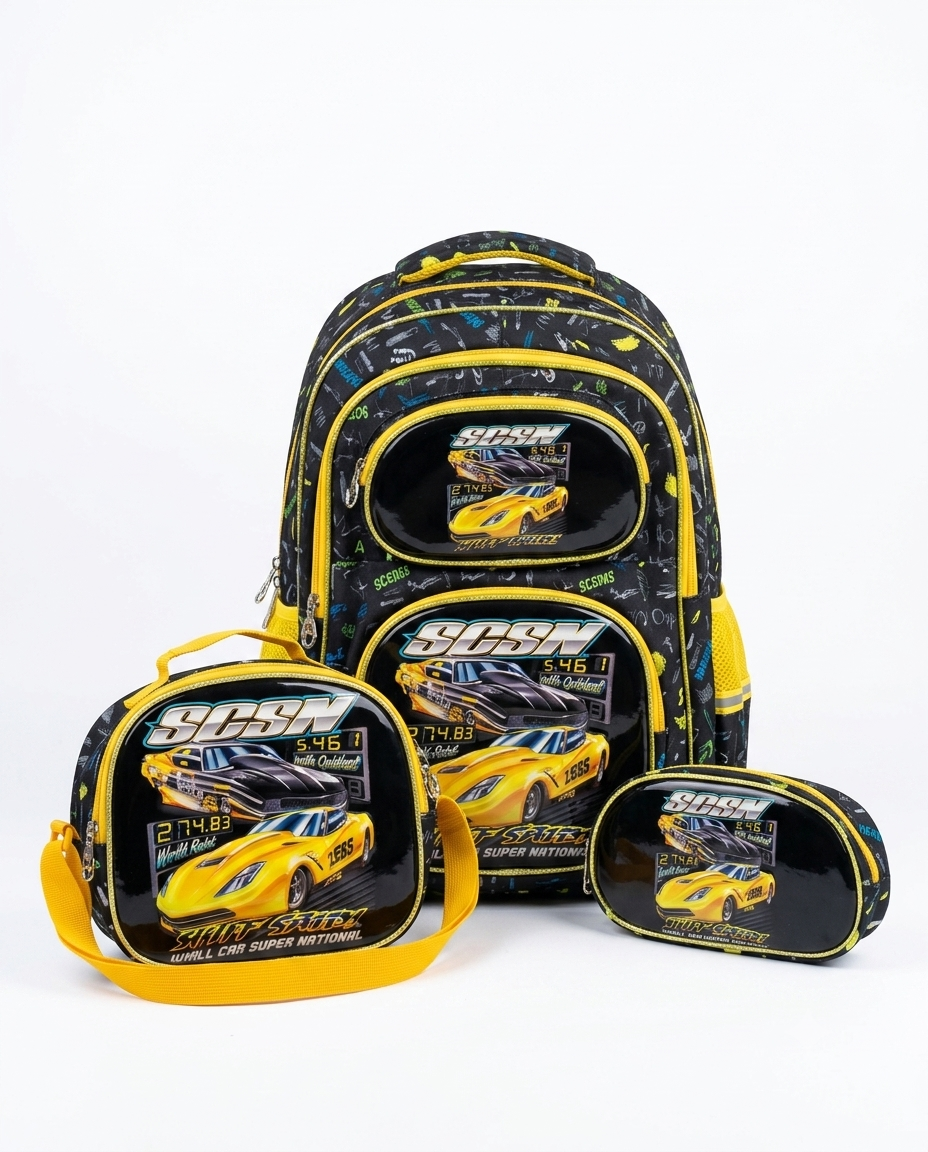 School Back Bag+Lunch Bag+Pencil Case