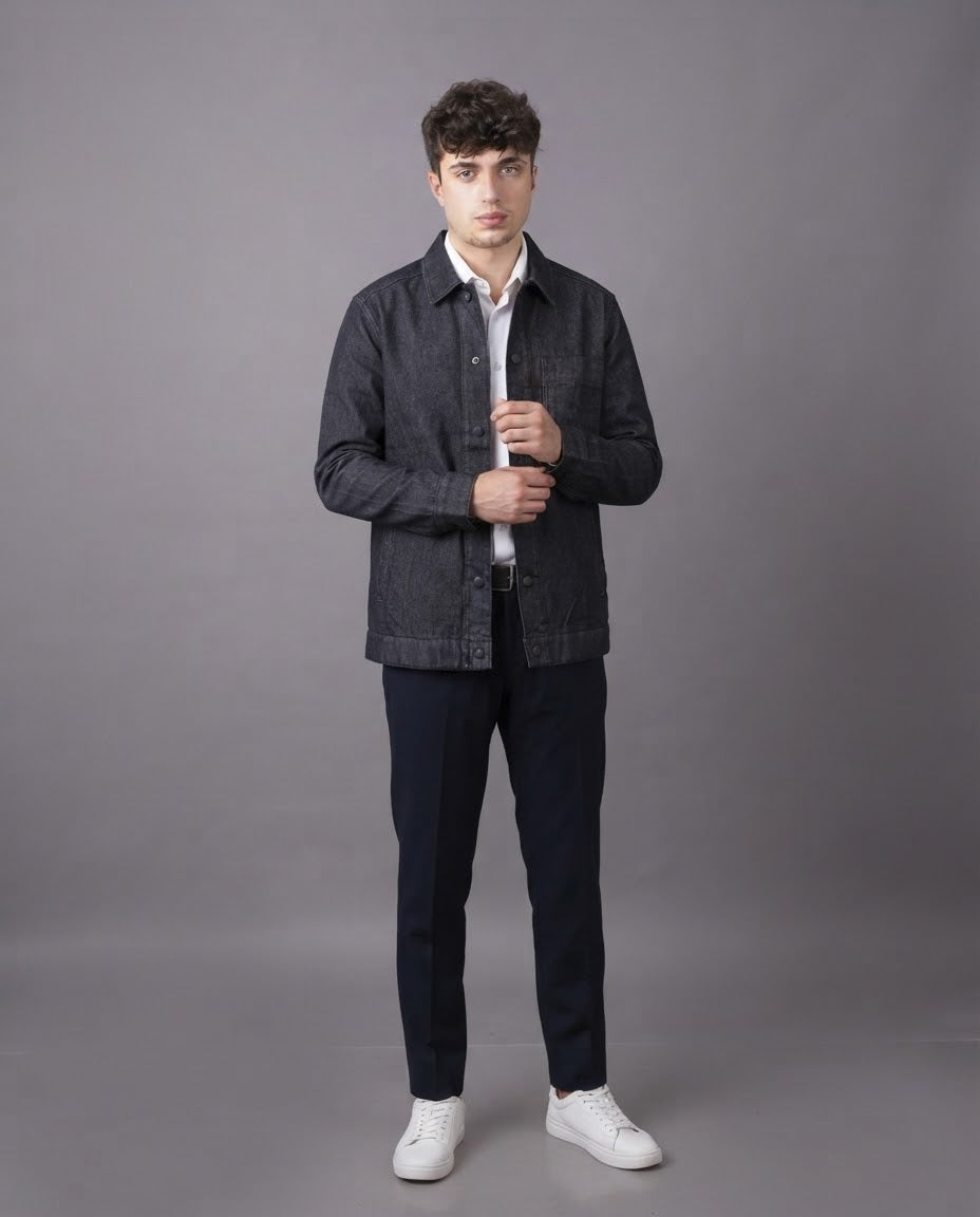 Men Jeans Jacket W/2Pocket
