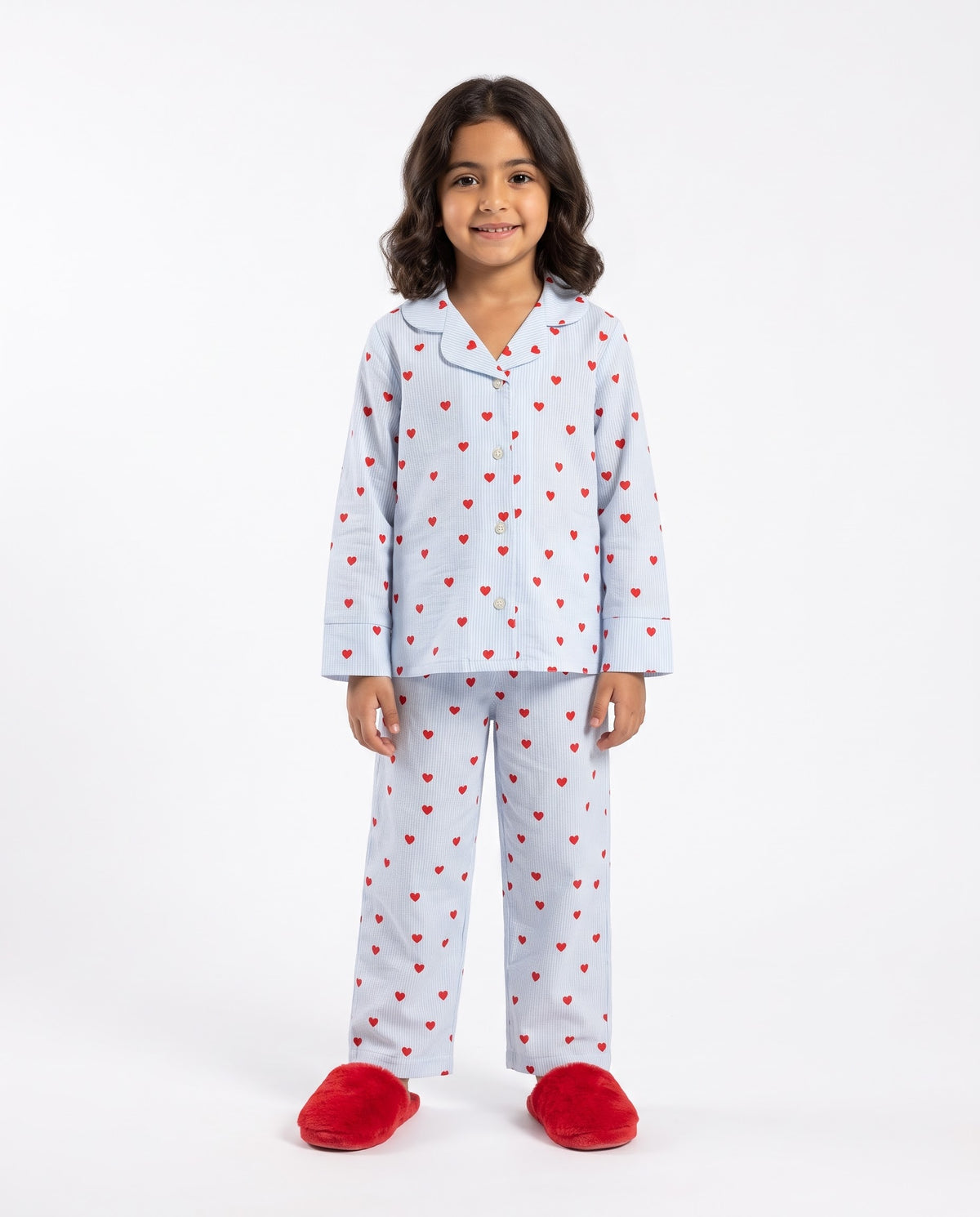 Girls Printed Pyjama W/Buttons