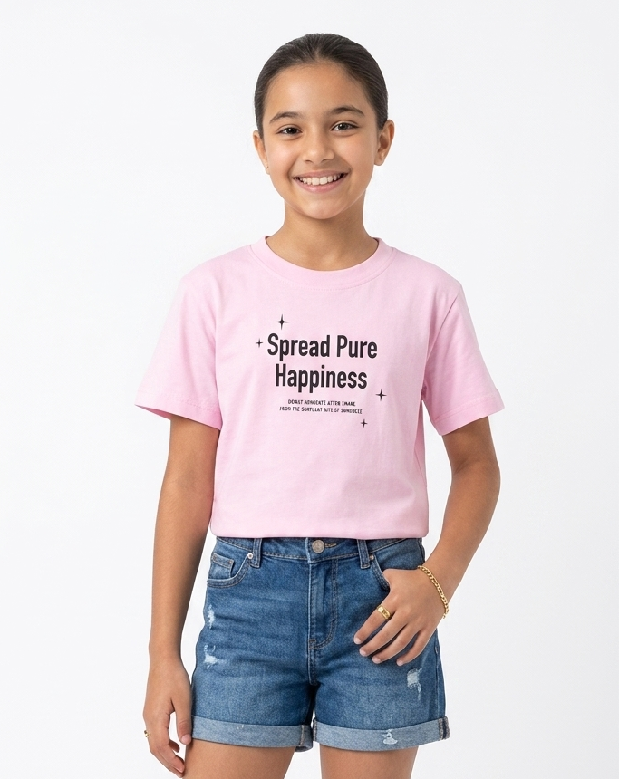 Girls Printed Half Sleeves T-shirt