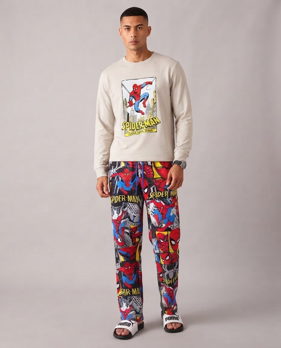 Men Long Sleeves Pyjama W/Printed Pant