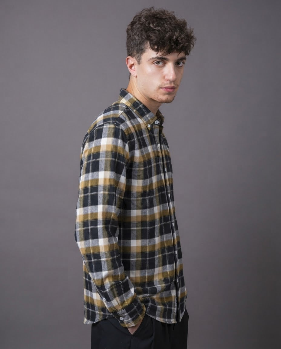 Men Plaid Long Sleeves Casual Shirt