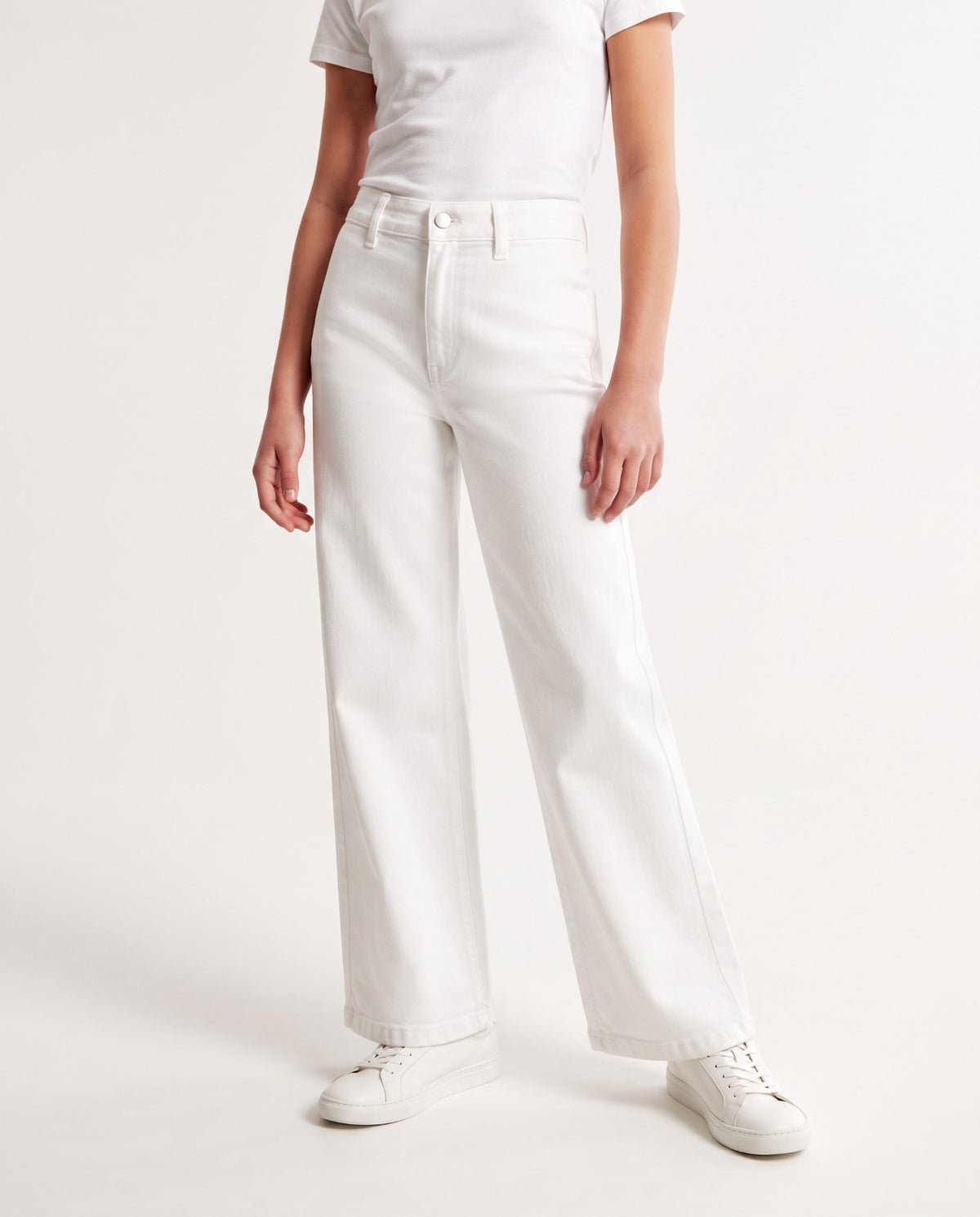Women Plain Wide Leg Gabardine Pant