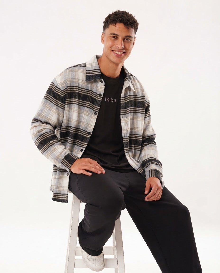 Men Plaid Long Sleeves Over Shirt