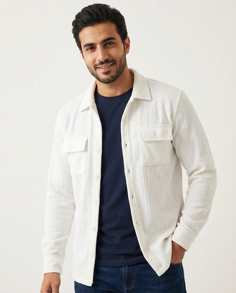 Men Jaqured Overshirt