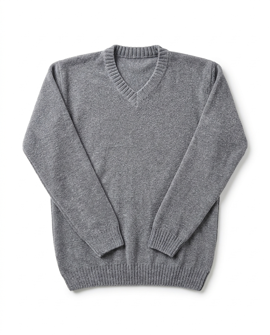Men Plain Velour Pullover V Neck
