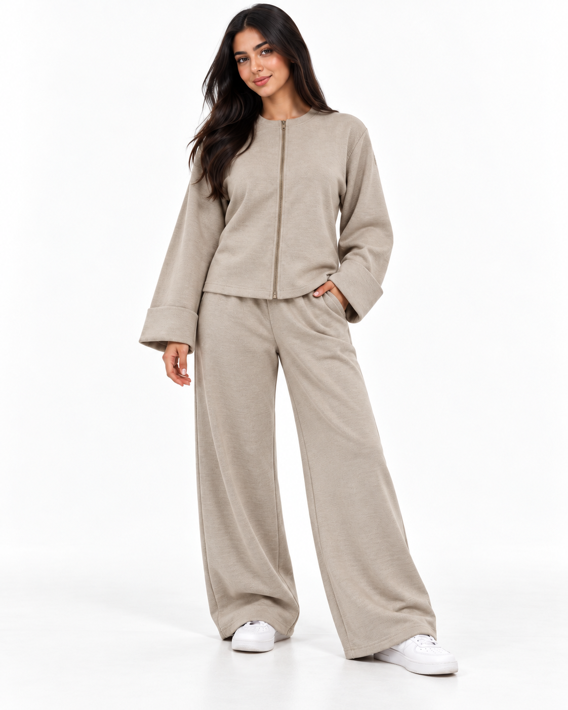 Women Plain Set W/Zipper