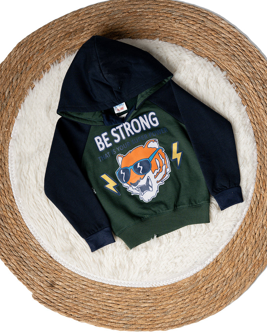 Baby Boy Printed Be Strong Sweatshirt